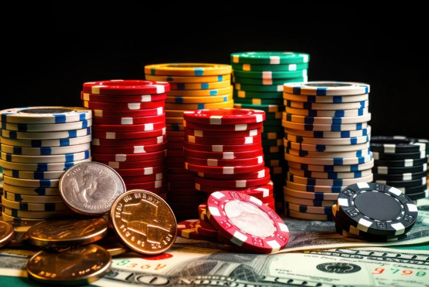 fichas en la mesa en un casino